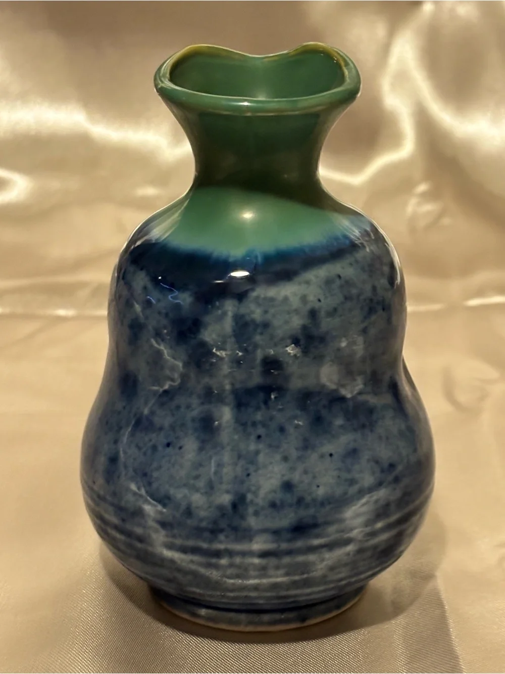 Japanese Blue and Green Sake Set. 3 pcs. Made in Japan.